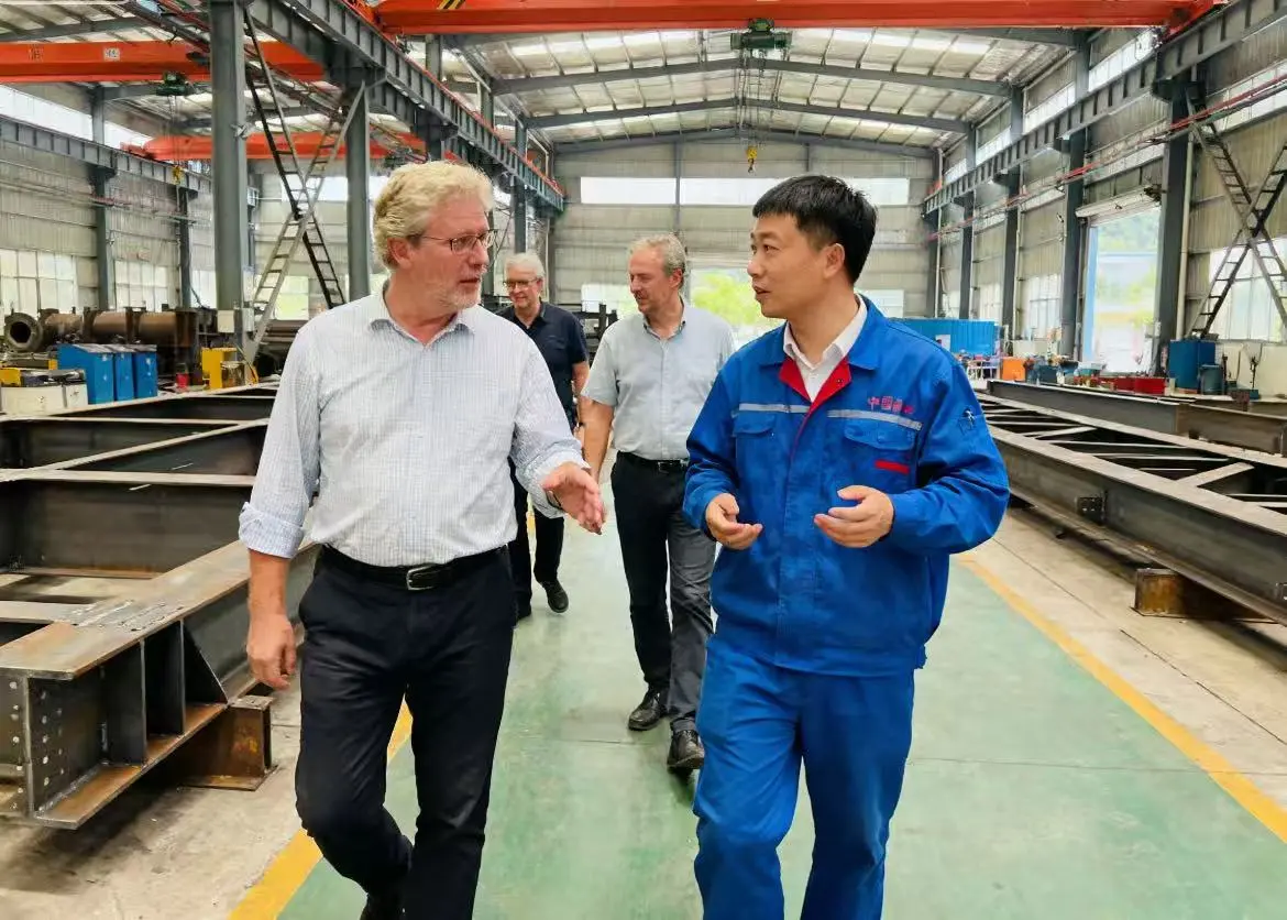 Welcome to Benjamin, a client from Australia, to visit and inspect China Dongzheng Steel Structure Factory in China.